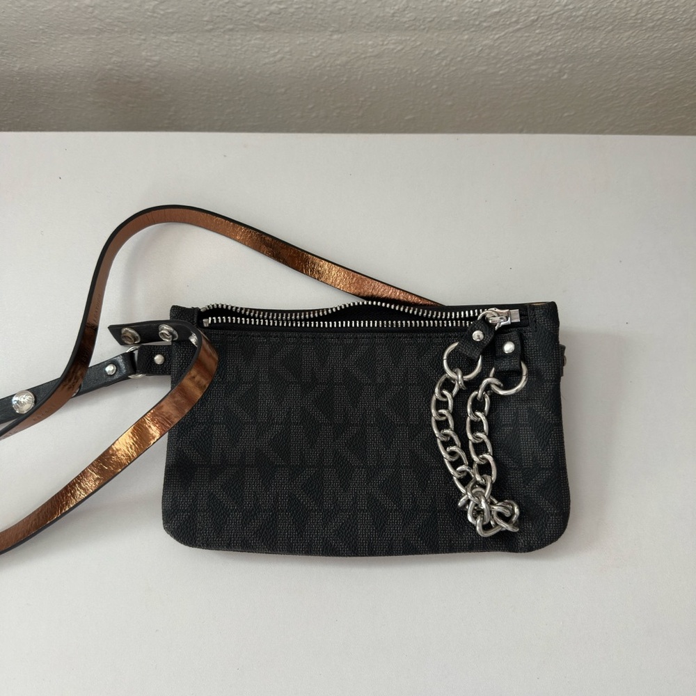 Michael Kors Black Pull Chain Belt Bag